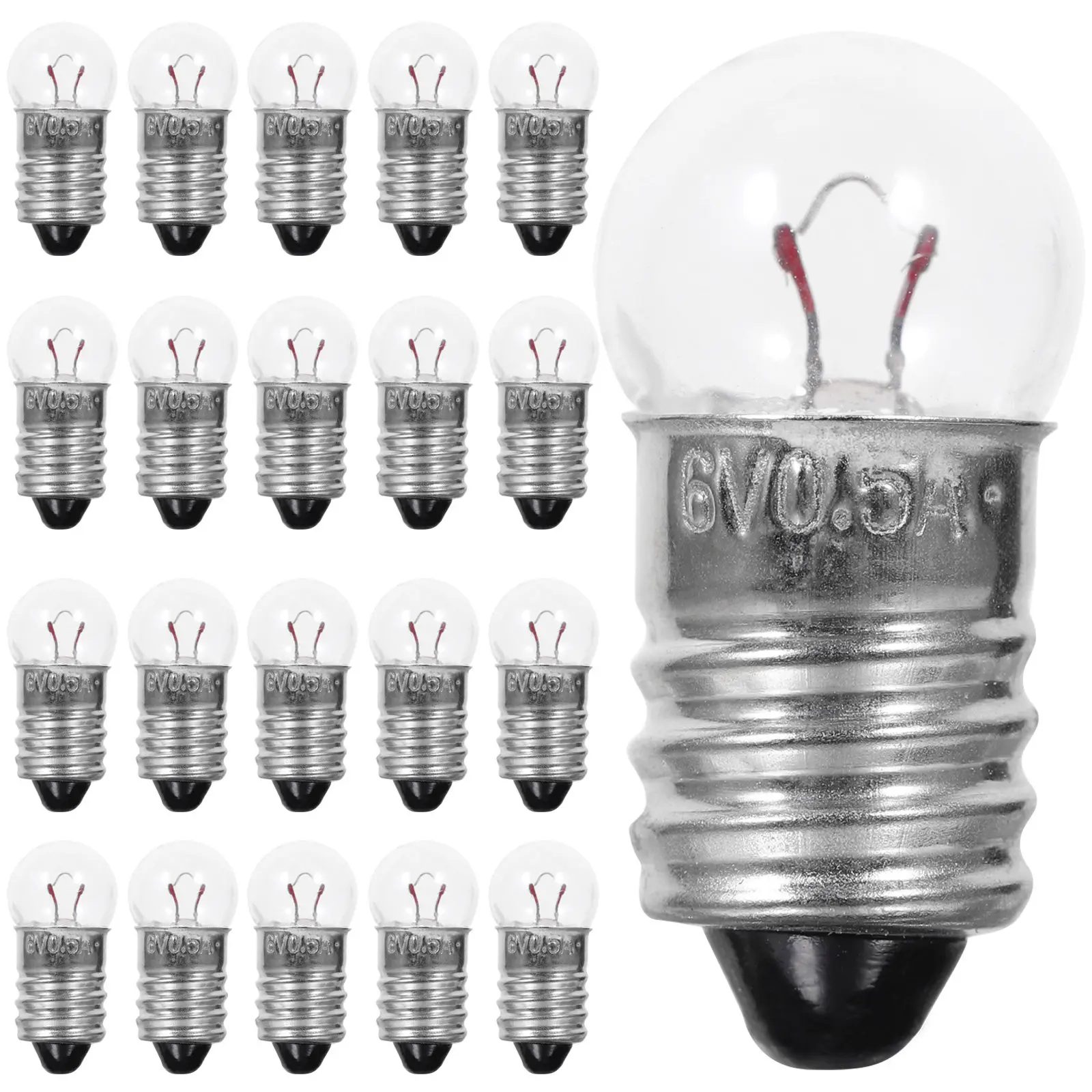Ampoule miniature 6V, 50 pièces, petite ampoule pour expériences électriques, construction de circuits, lampe de poche, enseignement en laboratoire de physique, bricolage