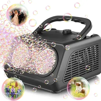 Bubble Machine, Automatic Bubble Blower with 2 Independent Bubble Motors, Bubble Machine for Kids with 30000+ Bubbles per Minute