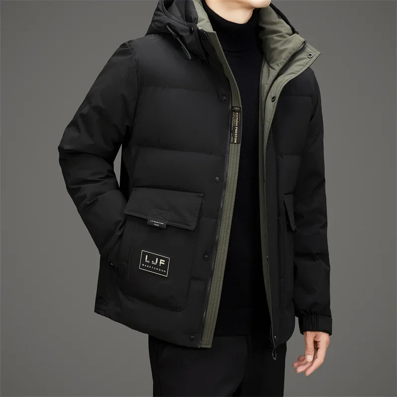 

COZOK Hooded Removable Men's Winter Down Jacket 2024 Puffer Jacket Male Padding Casual Man Sack Long Sleeve Cold Clothing Coat