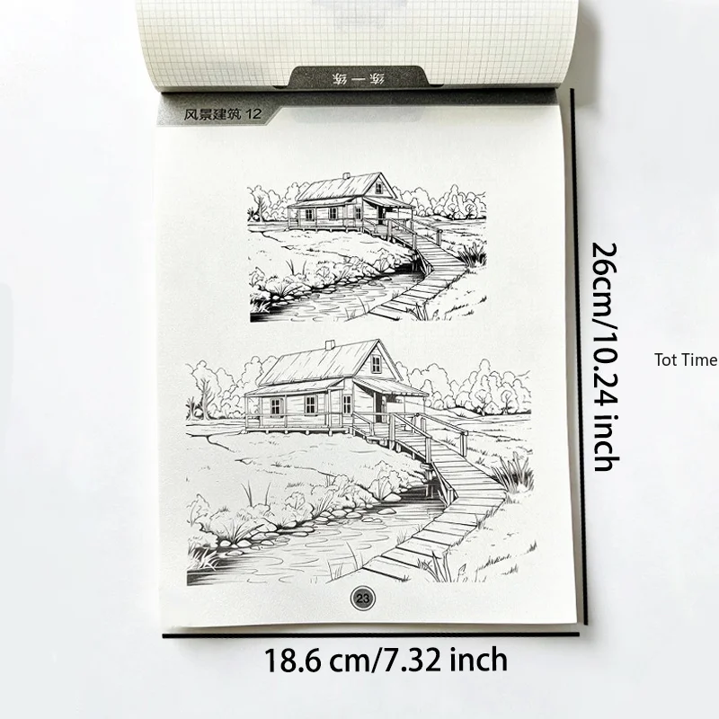 A Coloring Book for Ancient Architecture/European Landmarks/landscapes,an Art Adult Calm Decompression Hand Drawn Coloring Book