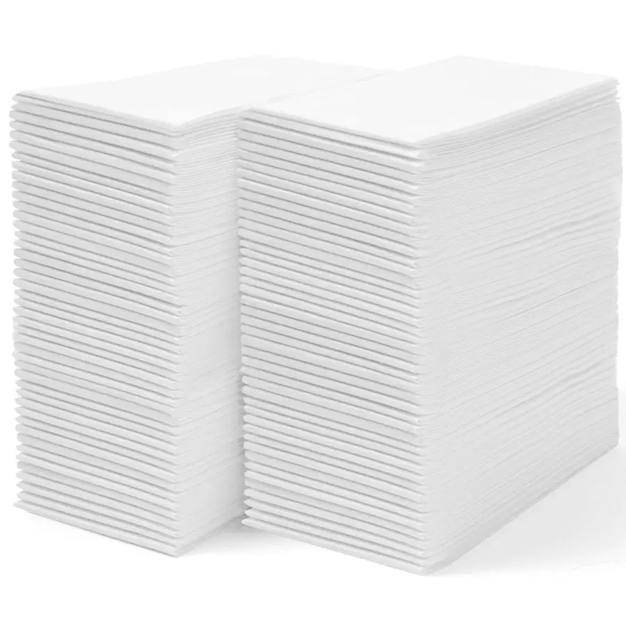 

Disposable Linen Feel Guest Towels Paper Hand Towels for Bathroom Cloth Like White Paper Towel Cocktail Hand Napkins Highly Abso