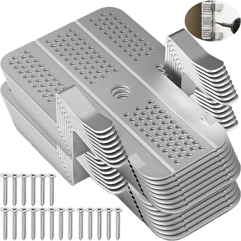 1/10set Drywall Repair Mounting Clips Wall Patch Kit with Screws Professional Drywall Hole Repair Solution Home Hardware Clamps