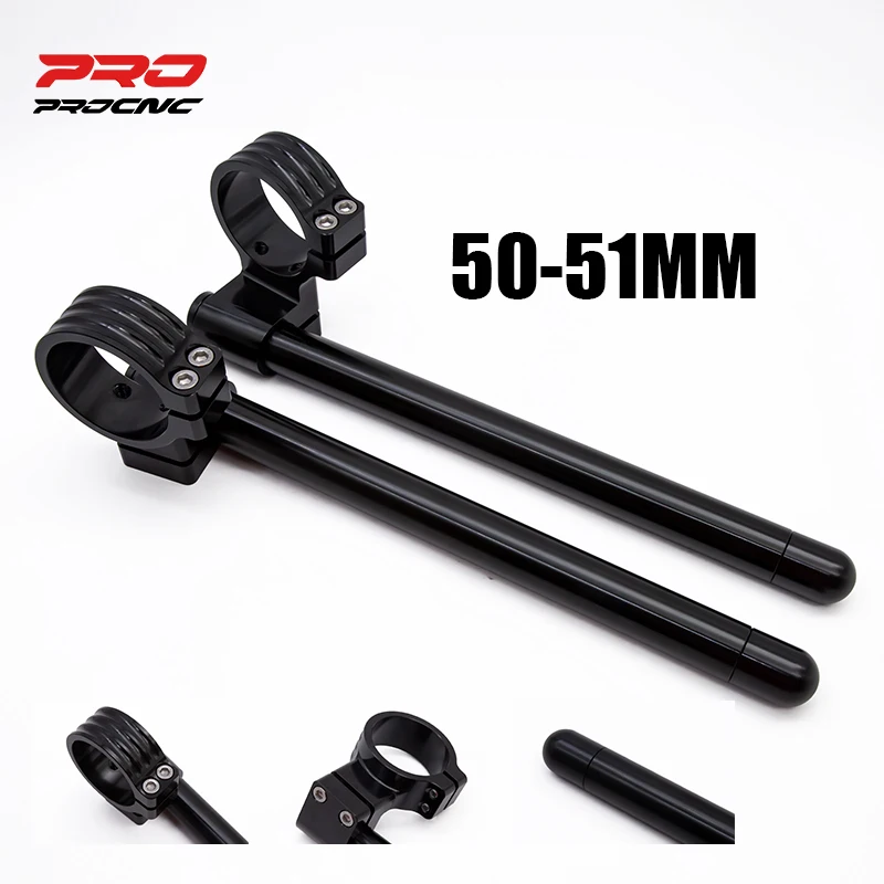 

50 51MM For Universal CNC Aluminum Motorcycle Riser Handlebar Clip-Ons Fork Handle Bars Clip ons Motorbike Handlebar