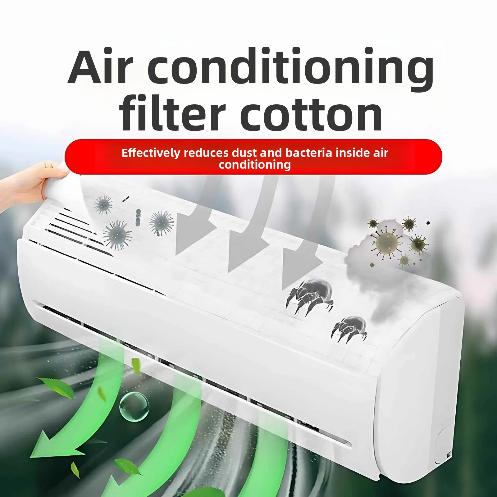 

Universal Air Conditioner Filter Dust Cotton Air Inlet Wall Mounted Cooling Dustproof Cover New Model Air Purification