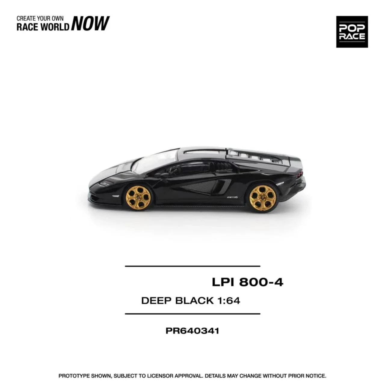

PreSale POP RACE 1:64 Countach LPI800 - 4 Deep Black Diecast Car Model Collection Toys