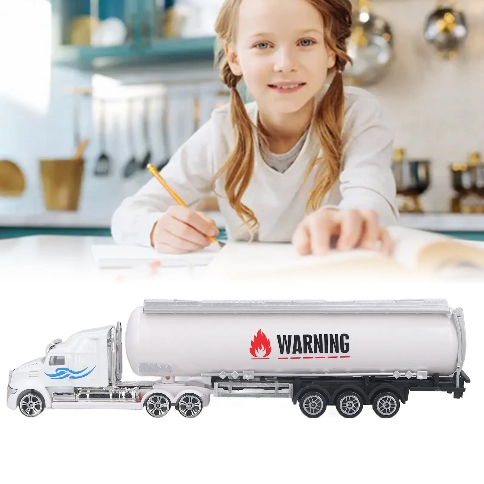 ZK30 Oil Tanker Truck Model High Simulation Interactive Realistic Alloy Tank Truck Trailer Toy for Children and Parents