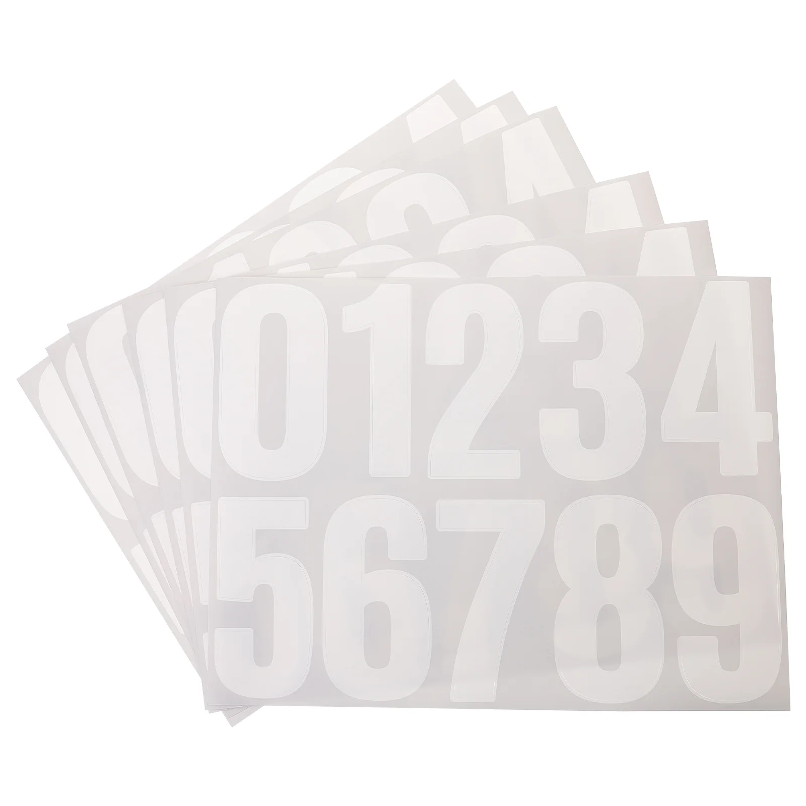 6 Sheets 4 Inch Digital Stickers White Address Numbers for Outside Mailbox Trash Can Waterproof Self Adhesive Number Decals