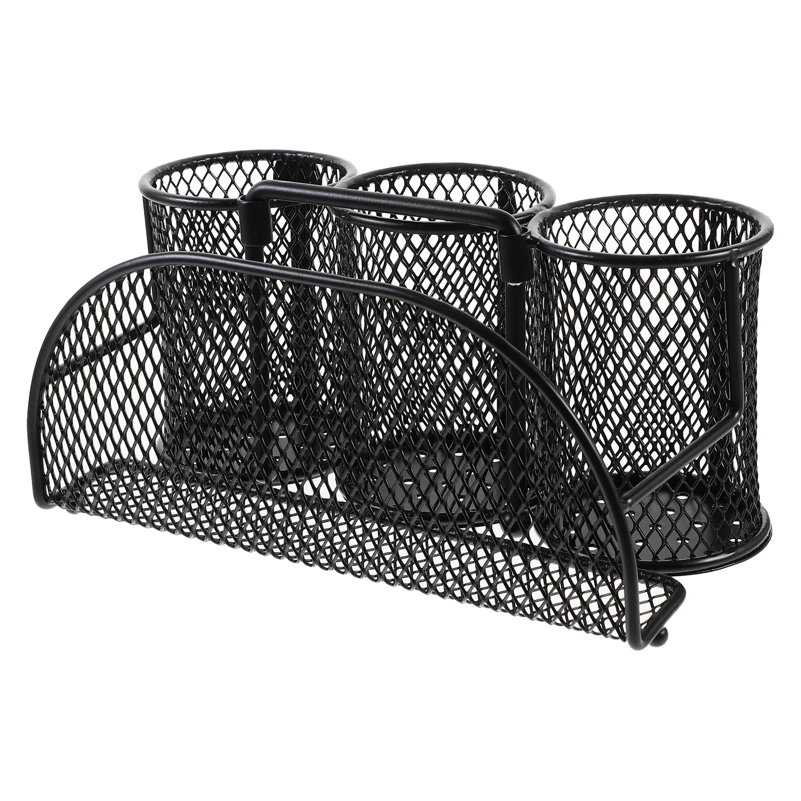 

Kitchen Desktop Chopstick Holder Iron Multi-Grid Cutlery Spoon Holder Black Draining Rack Utensil Organizer Storage Rack