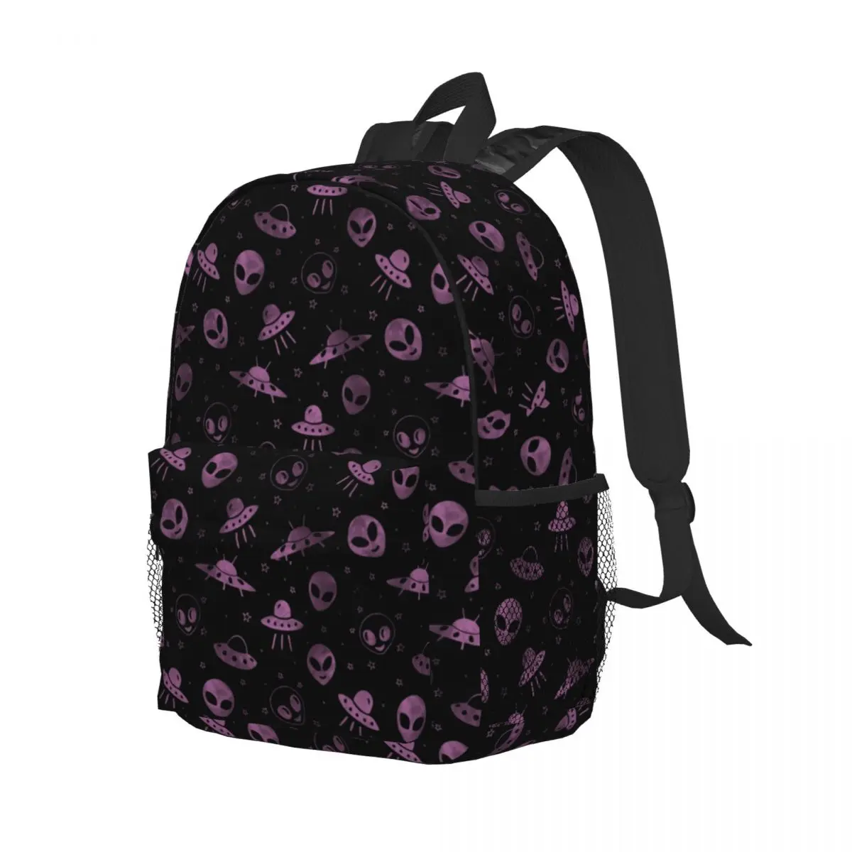 Aliens Space Star e UFO Padrão Mochilas para Mulheres e Homens, Escola Estudantes Universitários Bookbag, Fits 15 "Laptop Bags