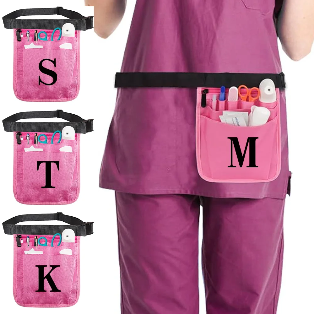 New Black Letter Printing New Lightweight Waist Bag Multifunctional Waist Pack Work Accessories Adjustable Bag Nurse Waist Bags