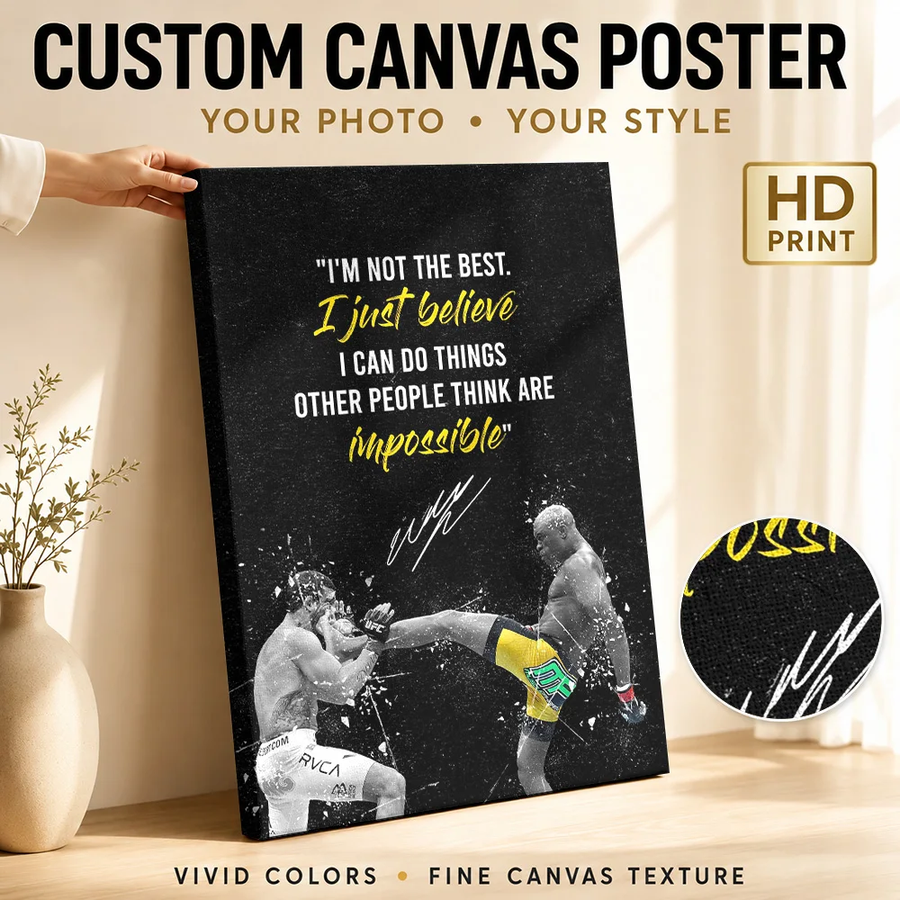Anderson Silva Framed Canvas Poster Custom Modern Aesthetic Wall Art for Living Room Bedroom Decor Ready to Hang Gift for Fans