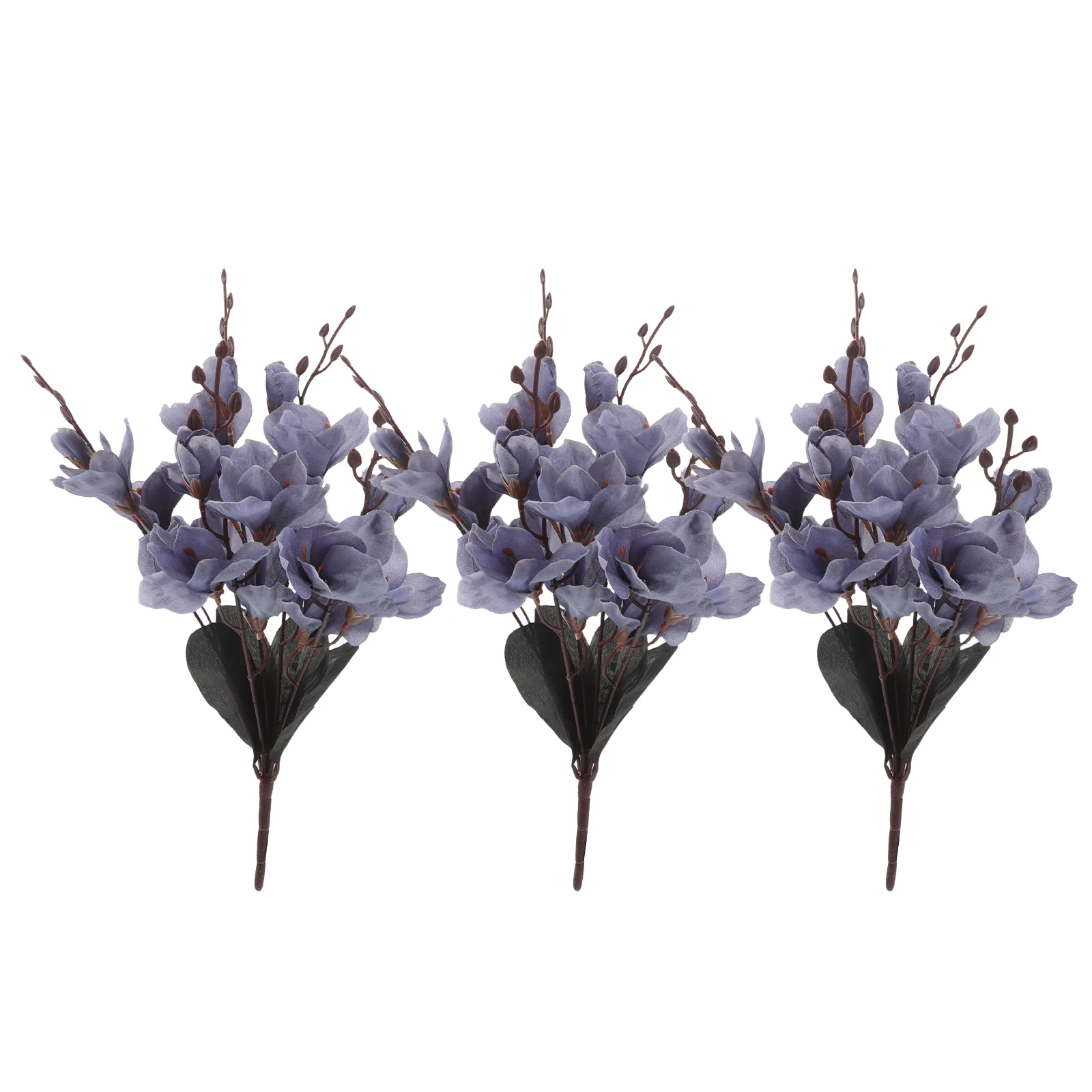 

3 Pcs Artificial Plants Indoor Simulation Stems Leaves Branch Spring Branches Blue