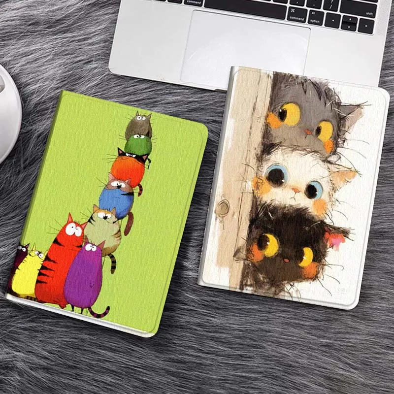 

Art Cartoon Cat Cute Gift For Huawei MediaPad T5 T10s M6 M5Lite SE Honor Tab 5 6 7 V7 V8 X8a X9a Pro Soft Tablet Case