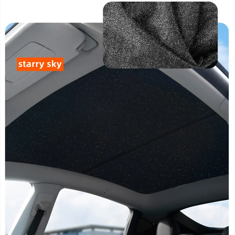 Split-type Skylight Sunshade For Tesla Model Y Sunscreen Heat Insulation Glass Sunroof Mesh Custom Make Car Interior Accessories