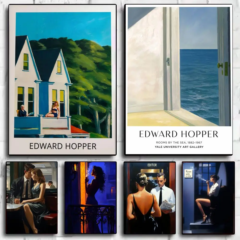 Painter E-Edward H-Hopper Poster Modern Minimalist Wall Art Prints for Bedroom Living Room Room Decor Aesthetic Gift