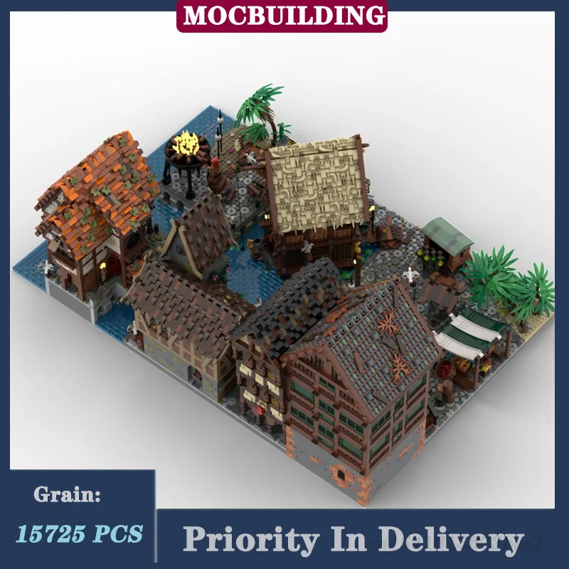 MOC City Town Building Modular Distillery Assembly Building Blocks Small Tavern Collection Series Toy Gifts