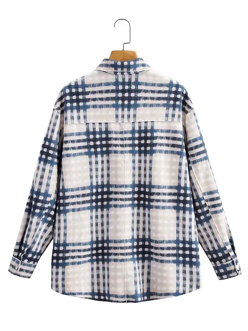 Kẻ Sọc Sơ Mi Nữ Áo Và Tay Dài Nữ Casual In Áo Sơ Mi Rời Da Lộn Áo Khoác Da Áo Khoác Ngoài Mùa Xuân Tin Tức Áo Khoác