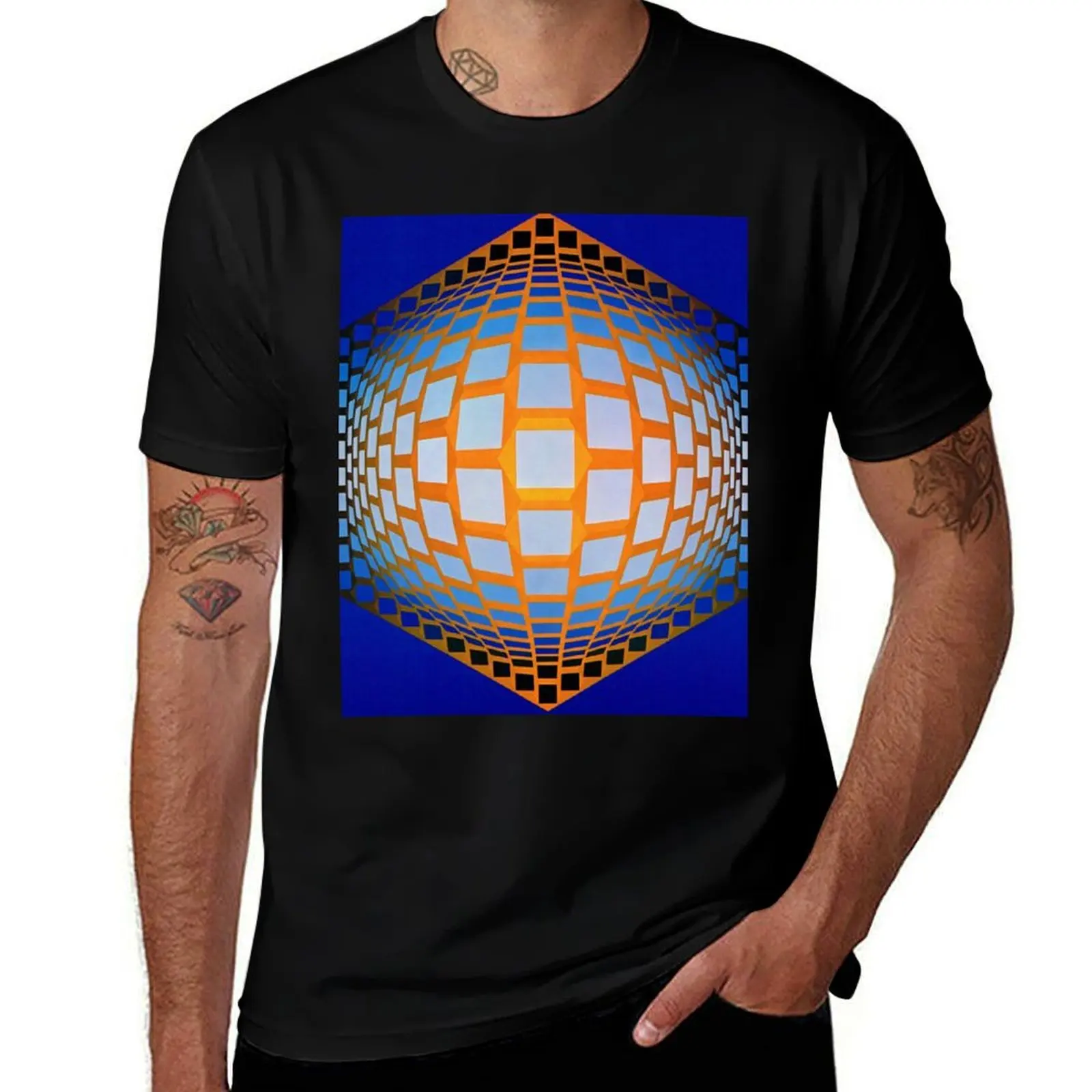 Original Paintings by Victor Vasarely, 1906-1997, France, Op Art T-Shirt tops mens graphic t-shirts pack