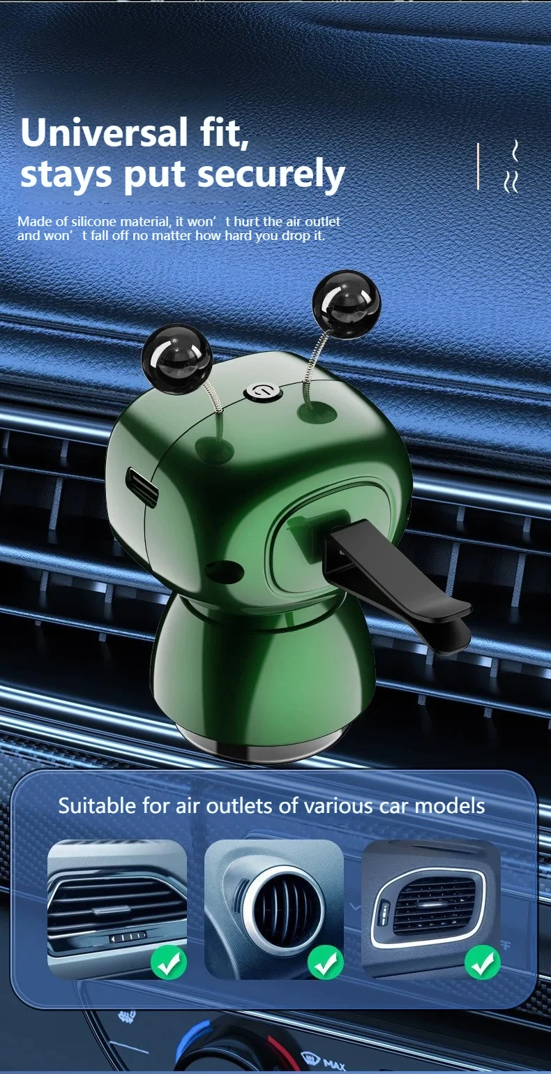 Cute Robot Smart Car Aroma Diffuser Car Air Outlet Fragrance Air Purifier Car Interior Decor Gift Electric Air Freshener