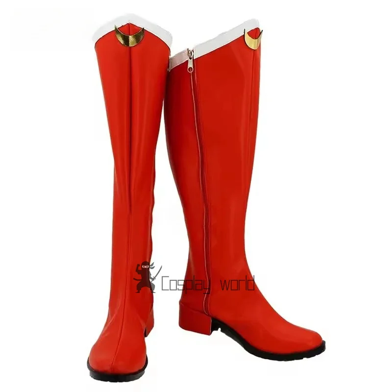 Zapatos de Cosplay Tsukino Usagi, botas rojas hechas a medida, accesorios para fiesta de Halloween
