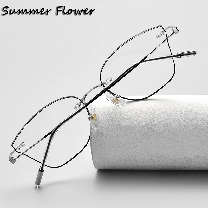 

Pure Titanium Optical Glasses Frame Woman Cat Eye Prescription Optics Thin Ultralight RX Customize Eyewear Female Eyeglasses