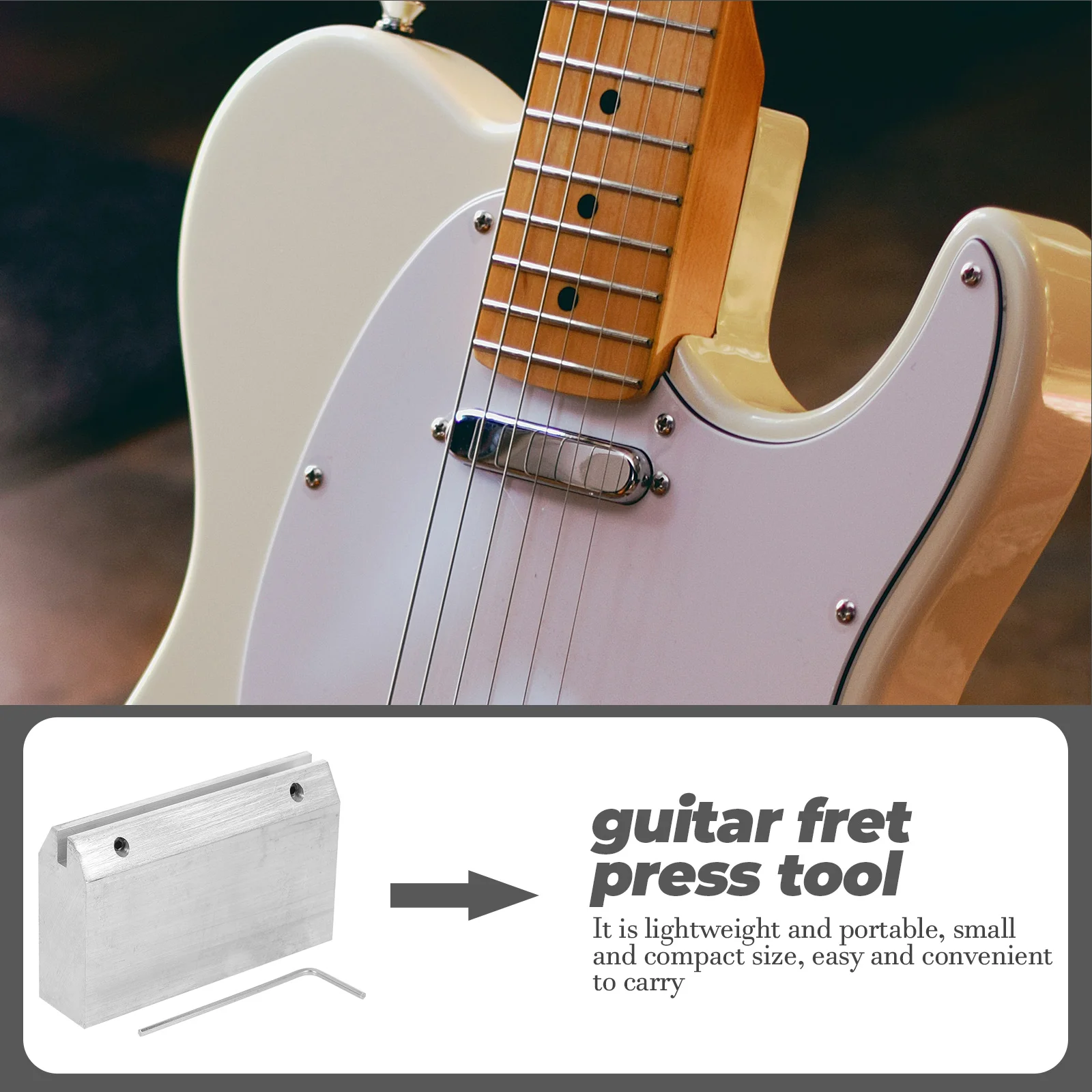 

Fret Press Tool Metal Fingerboard Neck Straight Edge Portable Guitar Bass Accessories Electric Guitar Use Musical Instrument