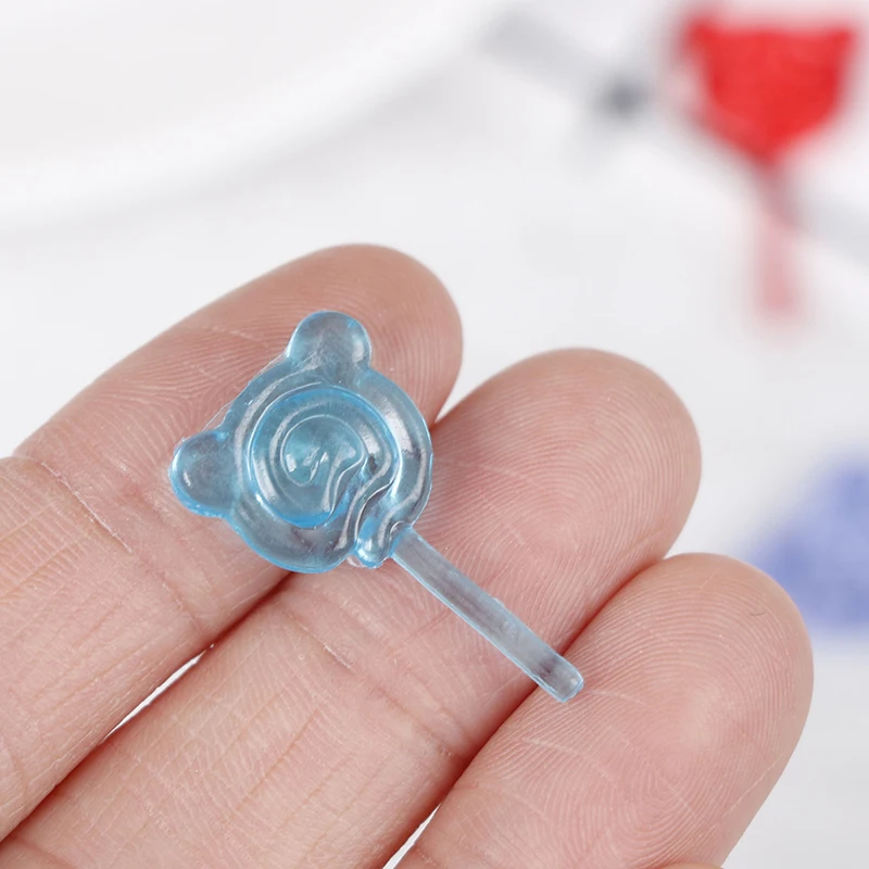 6pcs/1pc 1:12 Snacks Candy Bear Lollipop Doll House Toy Dollhouse Miniature Resin Food Kitchen Livingroom Supplies Children Gift