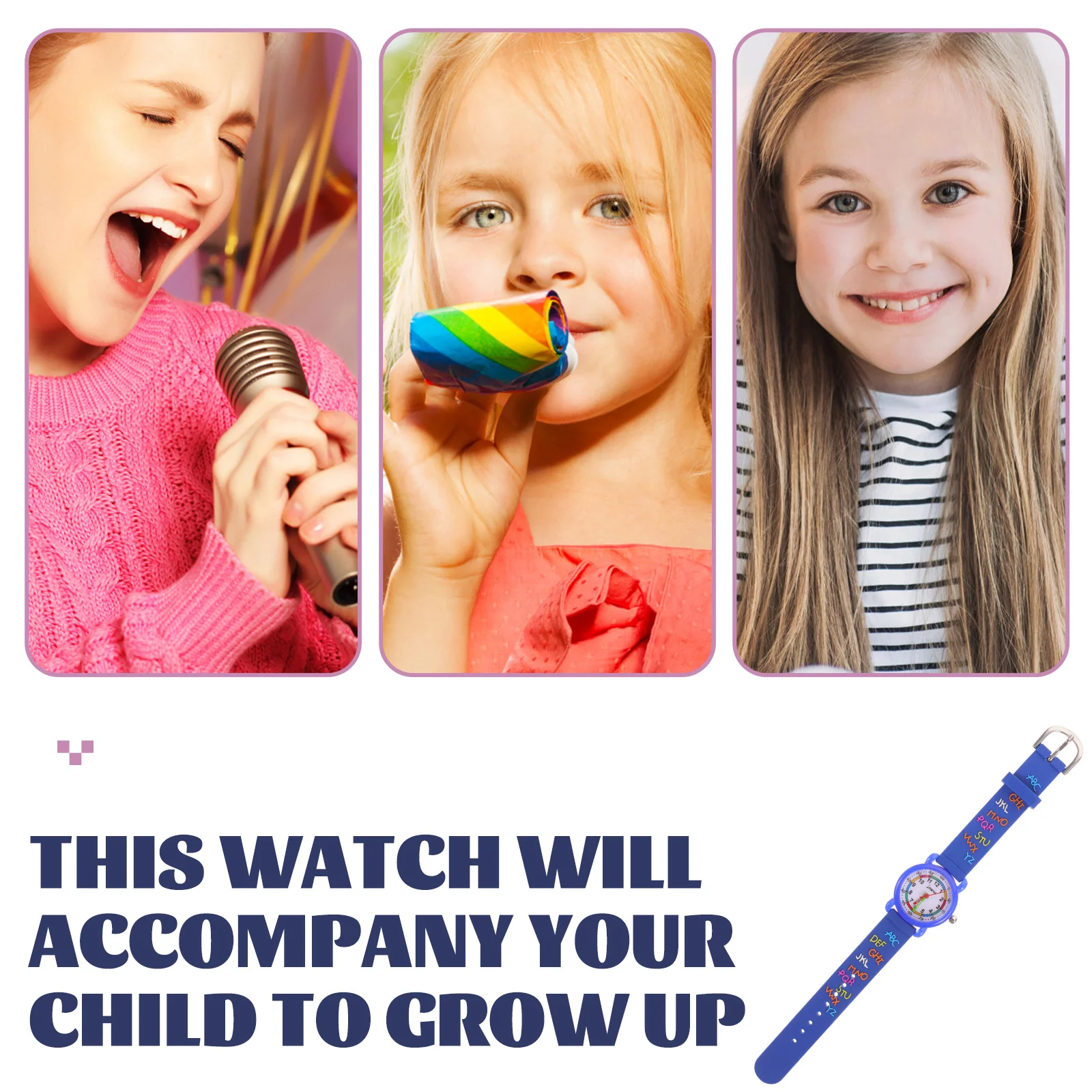 Cute Watch 3D Cartoon Alloy Strap Lightweight Wristwatch for Students Fun Time Learning Decorative