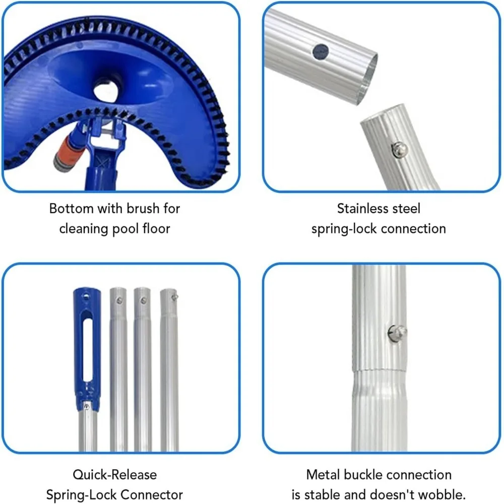 Durable Easy Assembly Pool Vacuum Cleaner Multi-Functional Efficient Underwater Pool Skimmer Garden Hose Vacuum Small Pools