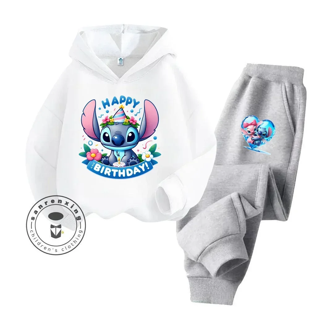 سترة بغطاء للرأس للأطفال من Stitch 2-12 سنة، طباعة صغيرة بسيطة فضفاضة ومريحة، مناسبة لملابس الحرم الجامعي، دافئة ومقاومة للعرق #4