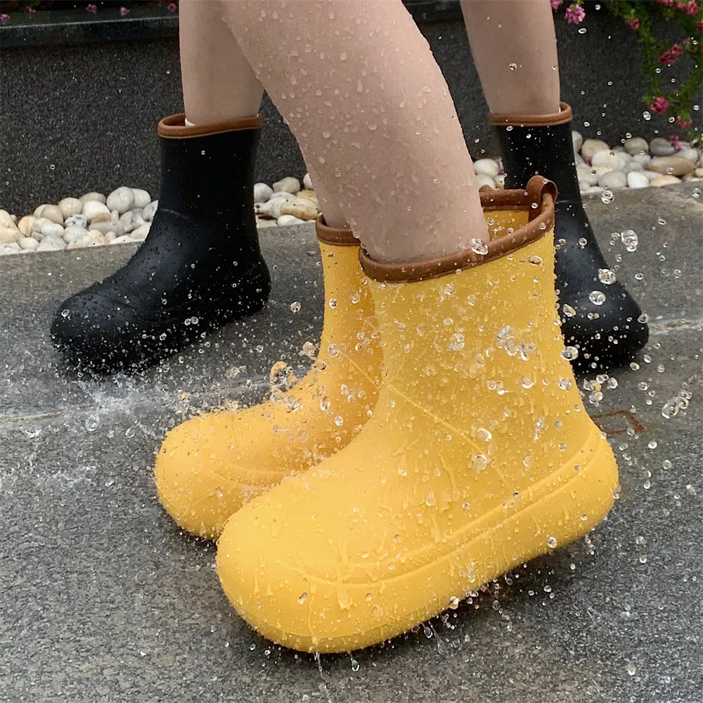 ​Waterproof Rain Boots Women Non-slip Ankle Height Garden Outdoor Home Use Quick Dry Comfortable Rain Footwear