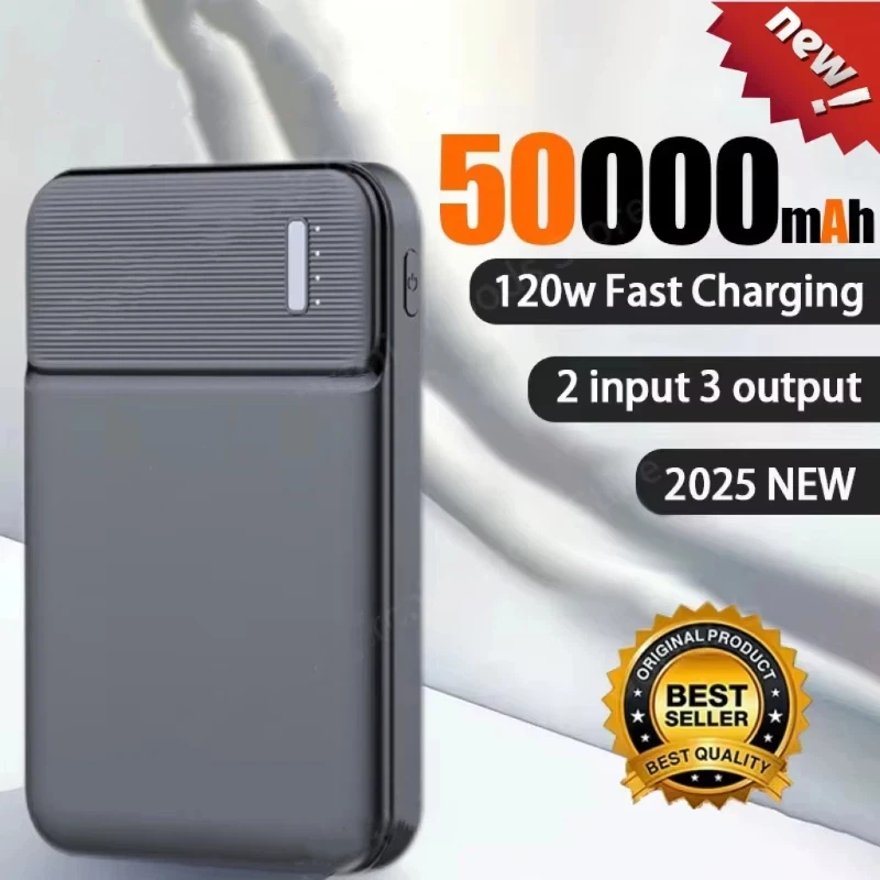 Power Bank 120W Fast Charging 50000mAh Powerbank External Battery Charger Quick Charge For Xiaomi iPhone Samsung Laptop NEW