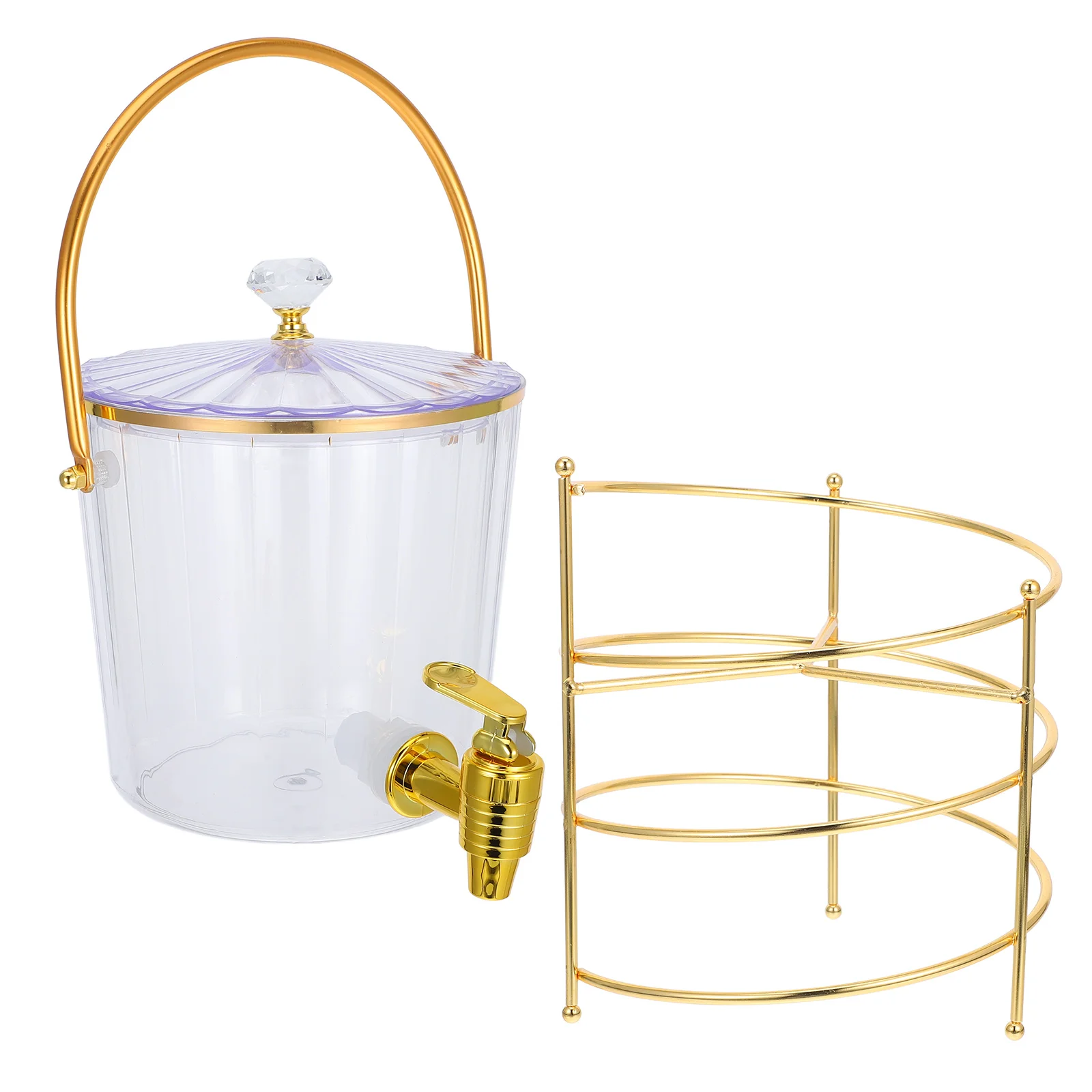 

Ice Bucket Spigot Cold Water Jug Drink Dispenser Portable Pitcher for Tea Juice Beer Fruit Drinks Material Lid Iron