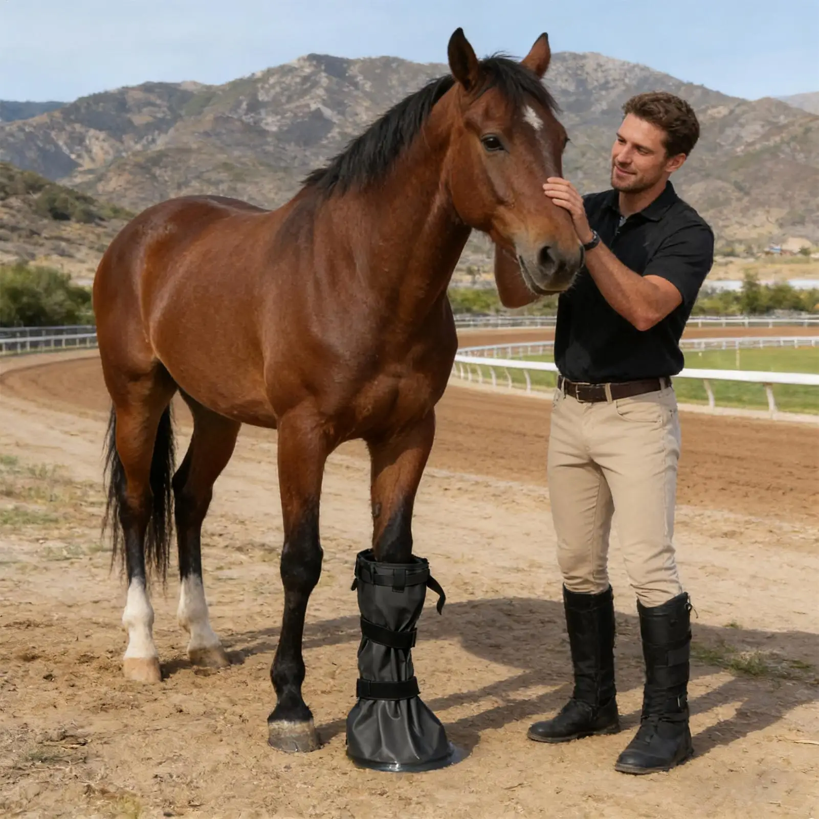 

Сапоги для замачивания лошадей, лошадиных копыт, сумка для замачивания, регулируемая сумка для замачивания копыт для стабильной полевой подготовки, гонок на открытом воздухе, прогулок
