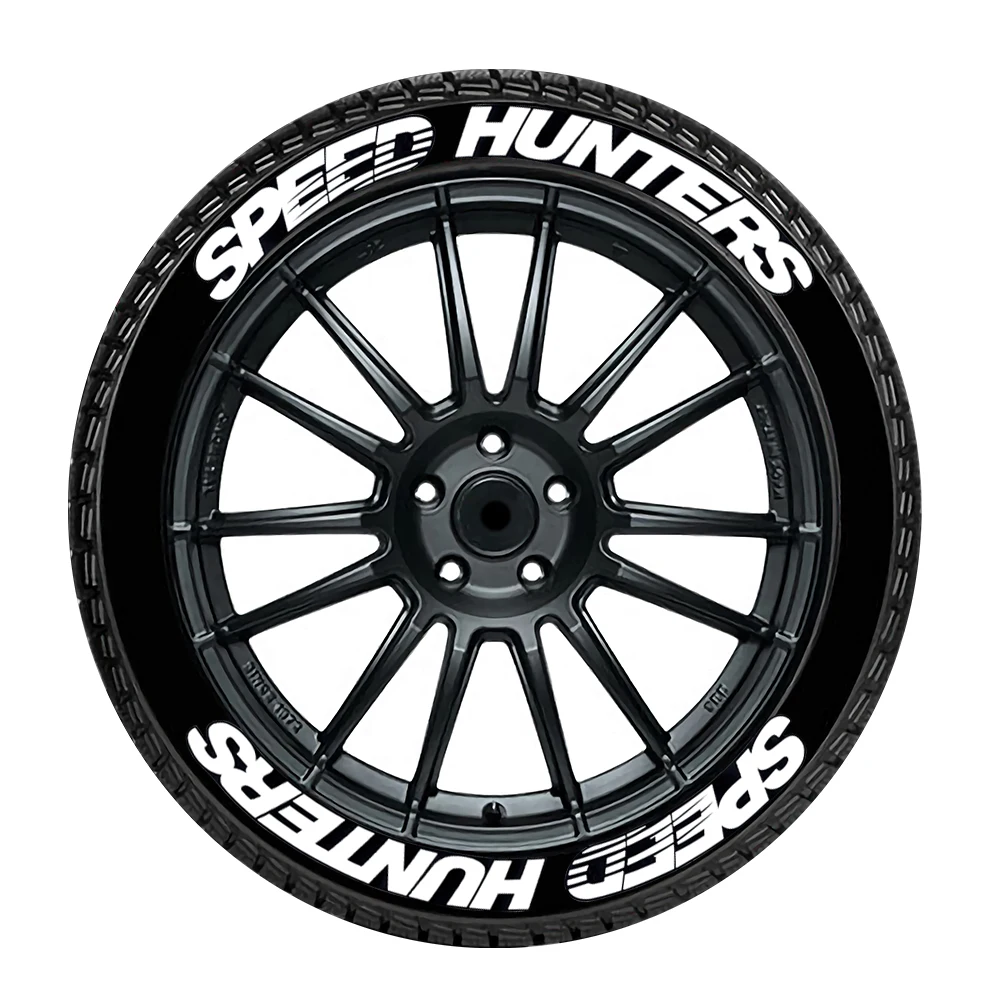 SPEED HUNTERS Tire Sticker Car And Motorcycle Tire Modified Letter Stickers Automotive Interior Supplies for BMW Benz Audi VW