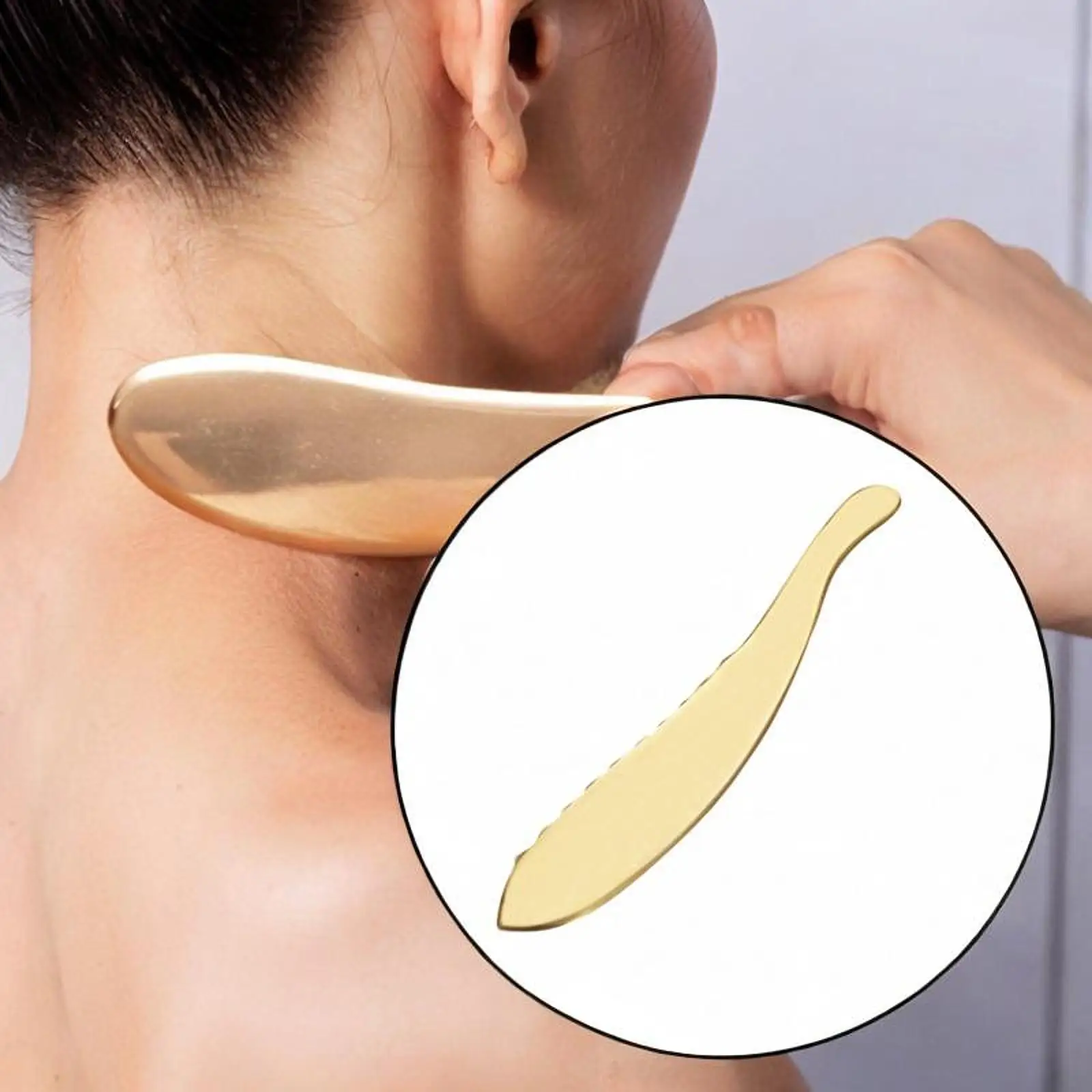 

Copper Gua Sha Neck Skin Massage Multi Functional Body Scraping Massage Tool for Back Neck Face