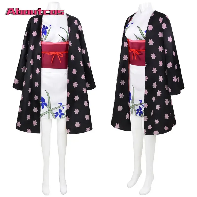 2025 Nuevo Aboutcos - Disfraz de anime Nico Robin, uniforme Kinomo, traje de Halloween para mujer, accesorios, pelucas ★ ★ ★   hh