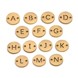 5Pcs/Lot Mini Alphabet Connector Charms Stainless Steel A-Z Letter Pendants 18K PVD Plated DIY Earrings Bracelet Jewelry Making