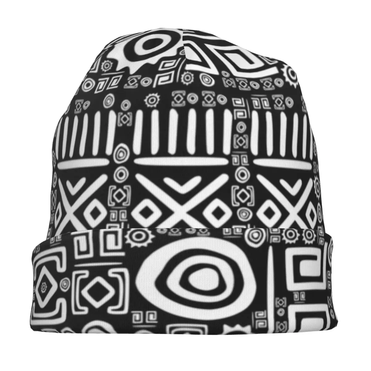 Ethnic African Pattern Warm Knitted Cap Fashion Bonnet Hat Autumn Winter Outdoor Beanies Hats for Unisex Adult