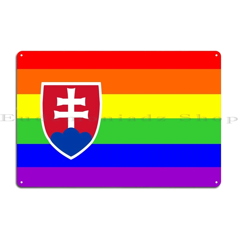 Slovakia Gay Flag Metal Signs Wall Decor Bar Cave Print Vintage Vintage Tin Sign Poster