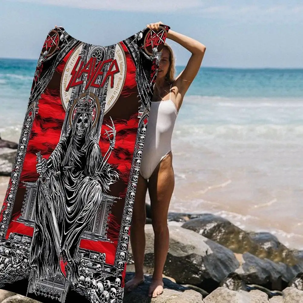 Rock Band Album S-Slayer Microfiber Printed Beach Towel Mountain Climbing Yoga Beach Swimming Running Absorbent Soft Towel