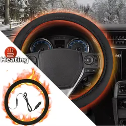 Universal Winter Steering Wheel Cover Electrical Heated Car Steering Wheel Protector 30CM Warm Handlebar Cover Auto Interior