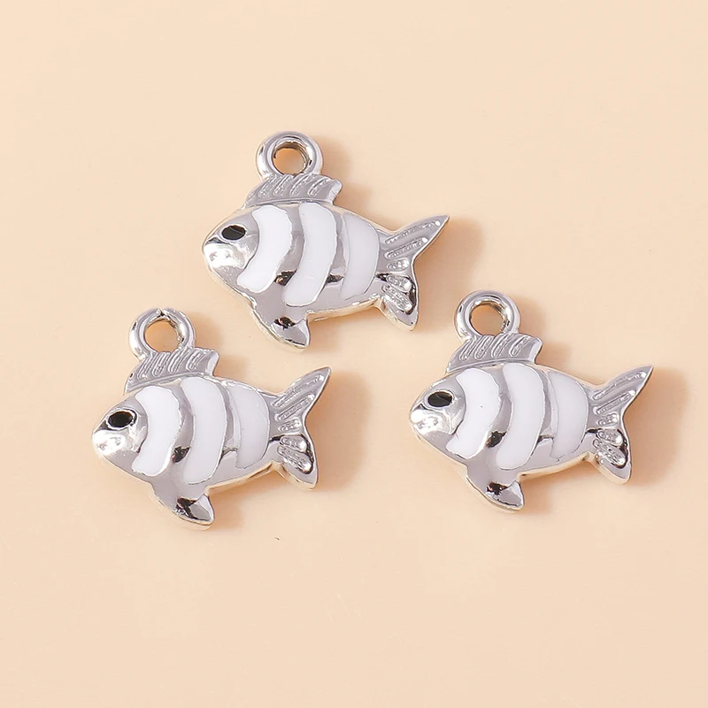 Leslie 10 Stück neue Cartoon bunte Herz Goldfisch Clown Fisch Charms Anhänger für Schlüsselanhänger Ohrringe DIY Schmuckherstellung Zubehör – Detail 25