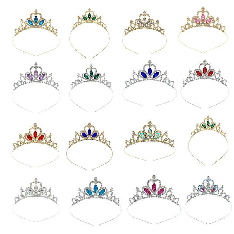 Kids Rhinestone Tiara Princess Headband for Girls Birthday Accessories Bridal Crystal Crown Tiara Wedding Hair Jewelry