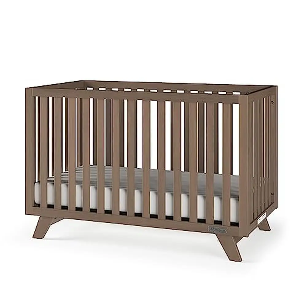 

Modern 4-in-1 Crib Day Bed Toddler Full Size Bed 3 Mattress Positions Adjustable Pine Wood AT14 Durable Non-Toxic Finish