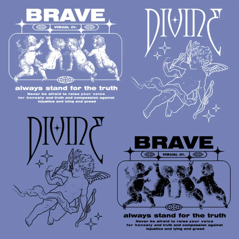 

Черно-белая наклейка «Купидон», милый маленький ангел, DTF, теплопередача, наклейка на одежду, глажка на футболке «сделай сам», моющаяся виниловая нашивка