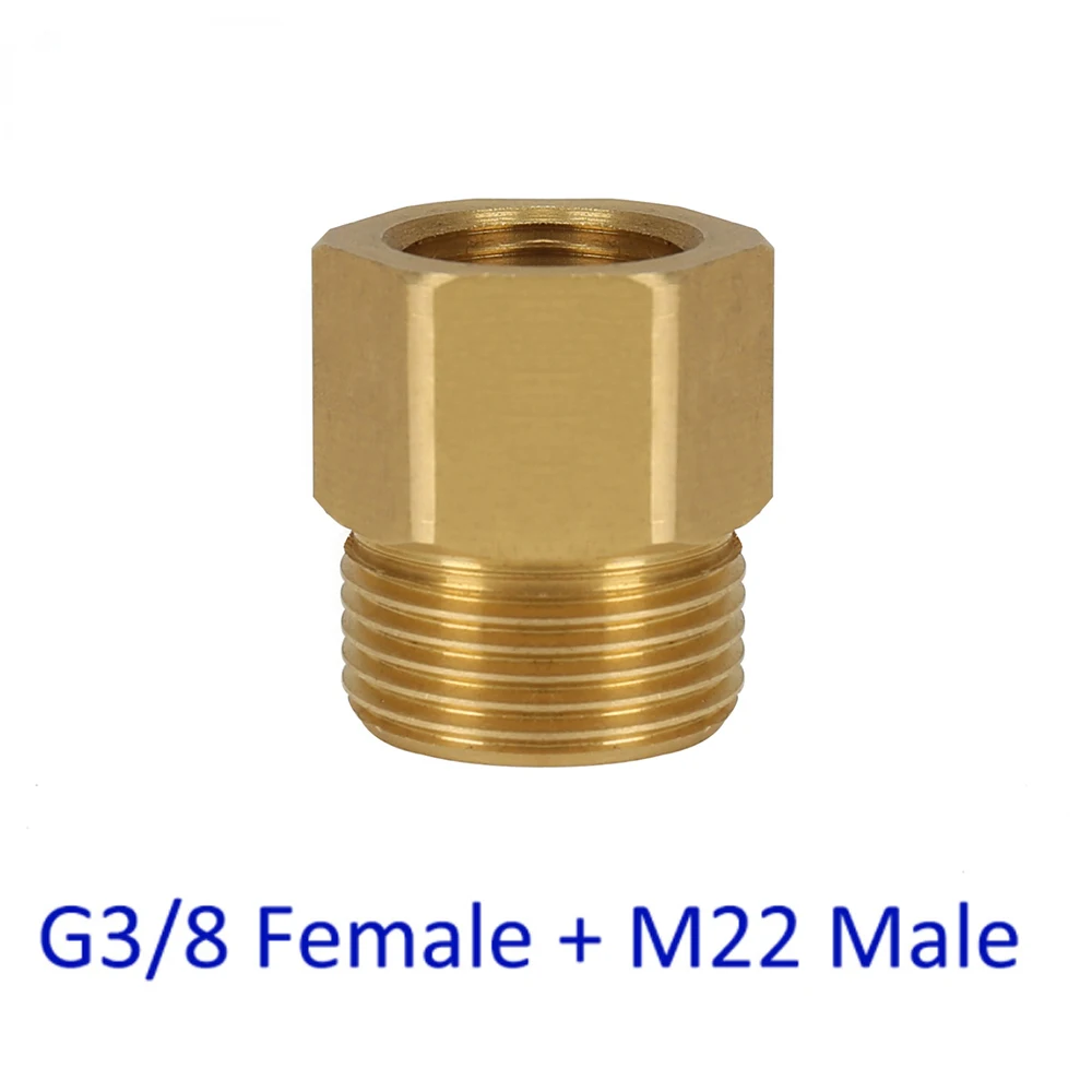 

High Pressure Washer Car Washer Brass Connector Adapter G3/8 Female + M22 Male