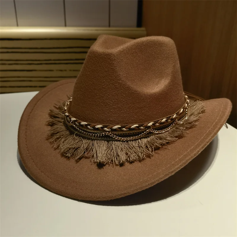 Fedora Hat Hat Cowboy Western Cowboy Men Hat Panama Outdoor Wide Brim Solid Khaki Coffee Black Outdoor Cap Sombrero Vaquero New