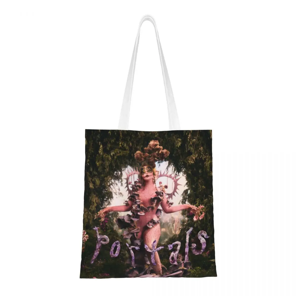 Custom Music Singer Melanie Martinez Groceries Shopping Bag Cute Print Canvas Shopper Shoulder Tote Bags Portable Handbag