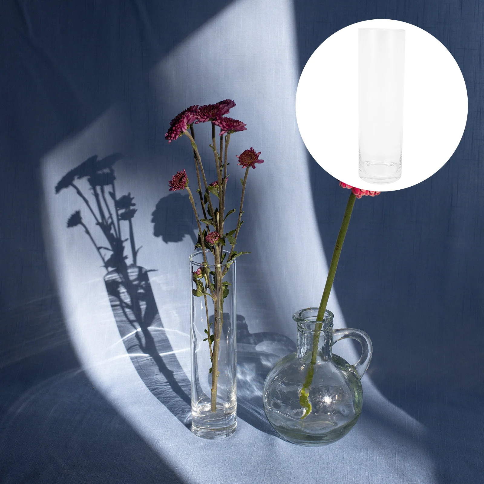 

Cylinder Glass Vase 12 Inch Tall Clear Thickened for Home Office Wedding Decor Floor Plant Arrangement Floral Centerpiece